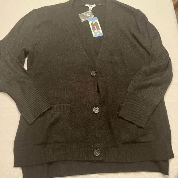 nwt BB Dakota steve madden black cardigan Size Large - Picture 1 of 5
